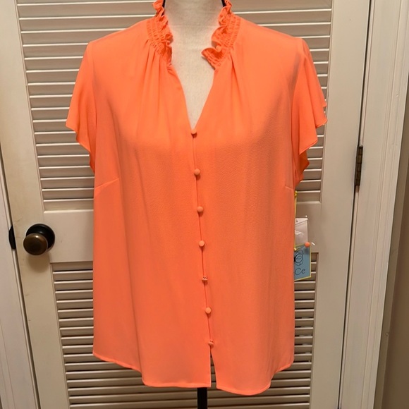 147. CeCe Blouse in Hot Lava - Picture 2 of 14